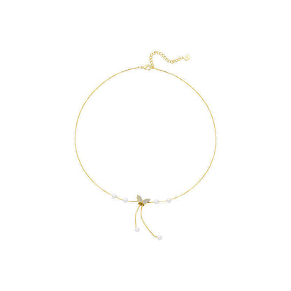 Collana farfalla e perle da donna