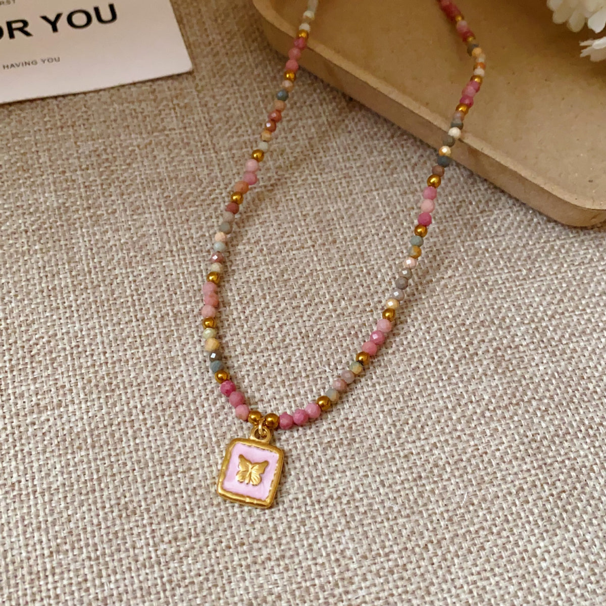 Collana agata rossa gocciolata