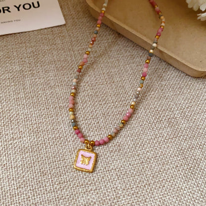 Collana agata rossa gocciolata