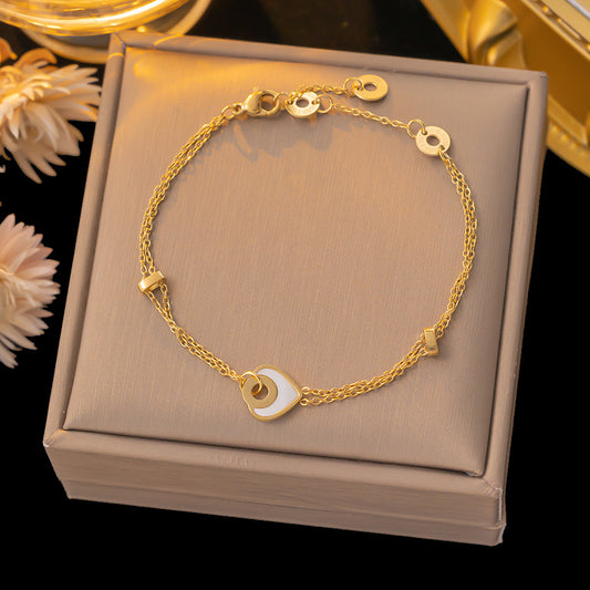 Bracciale cuore placcato oro