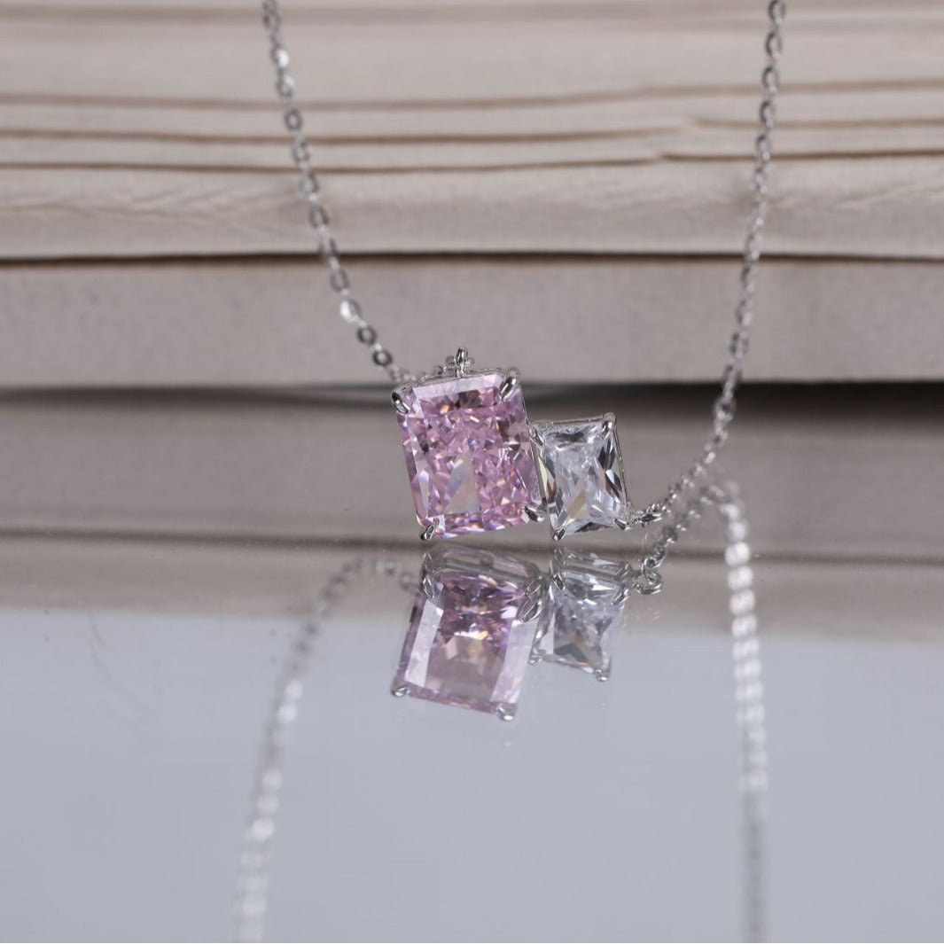 Collana zircone geometrica taglio ghiaccio