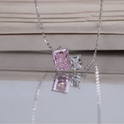Collana zircone geometrica taglio ghiaccio