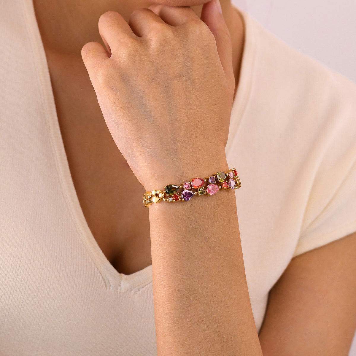 Bracciale cristallo doppio donna