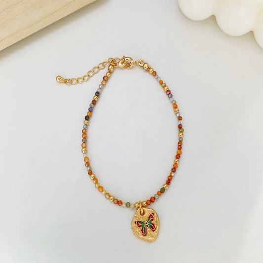 Collana farfalla zirconi colorata