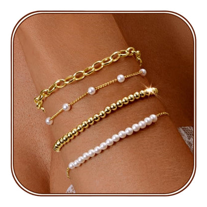 Collana perle placcate oro