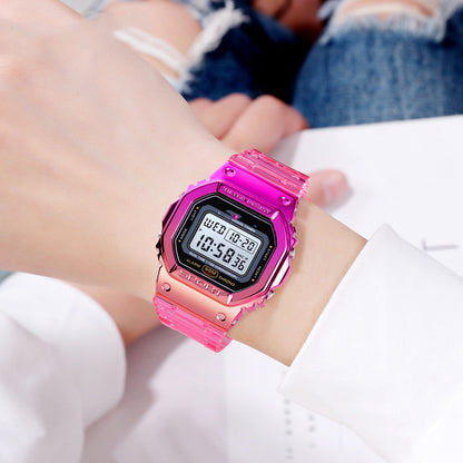 Orologio sportivo cinturino trasparente