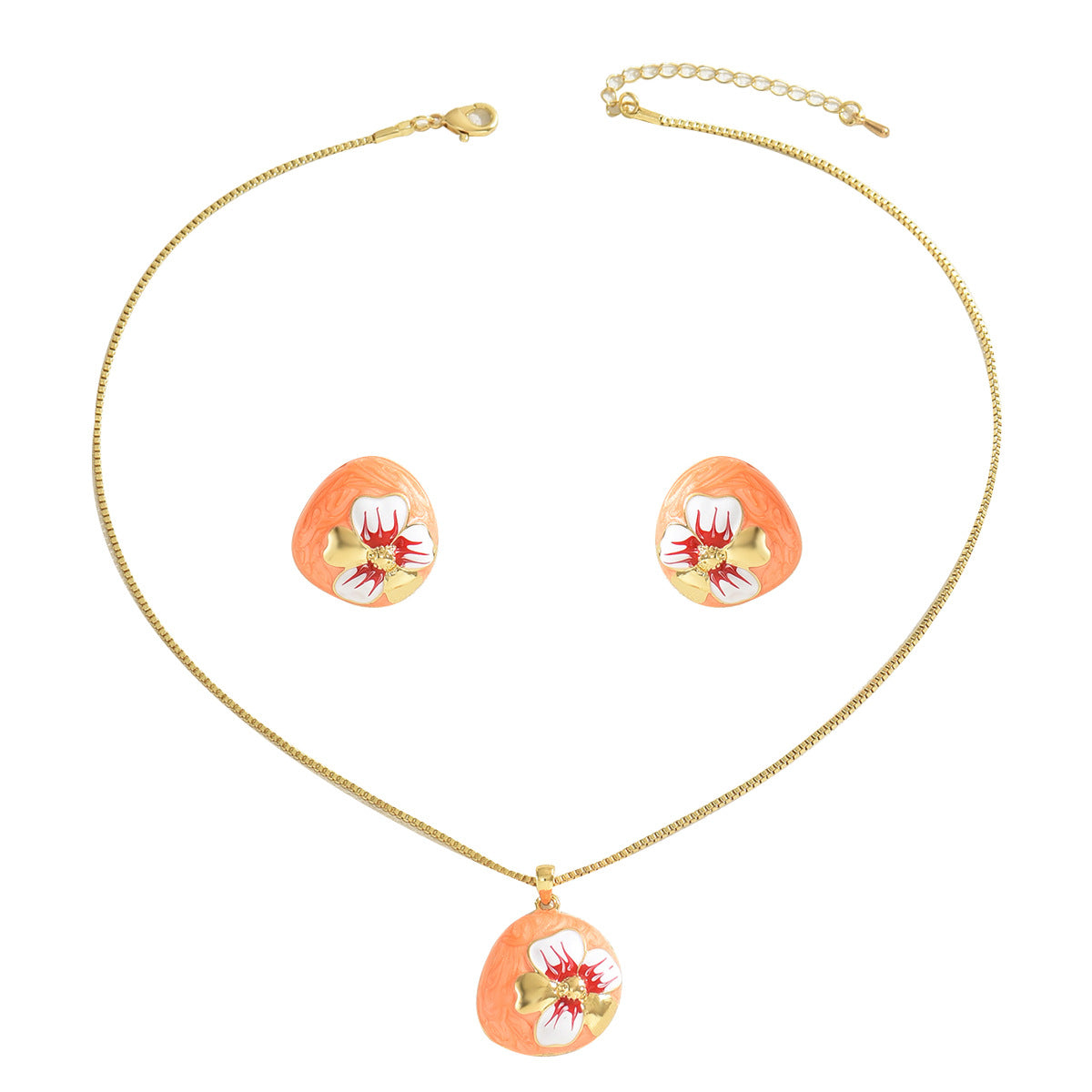 Collana e orecchini fiore