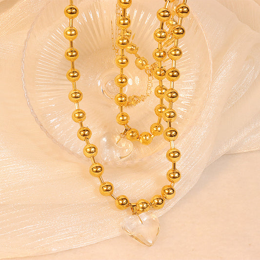 Collana perline cuore