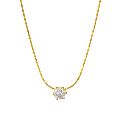 Collana zircone rotonda