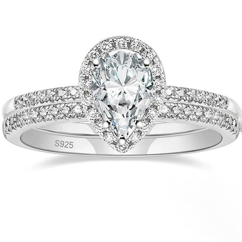 Anello goccia di zircone