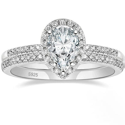 Anello goccia di zircone