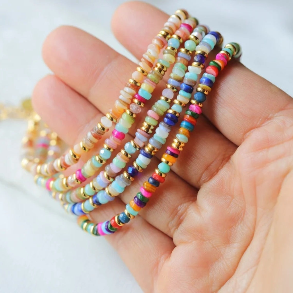 Bracciale conchiglia tessuto