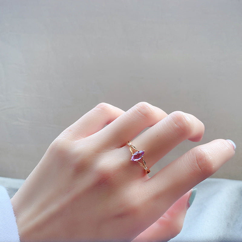 Anello ametista con zirconi