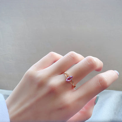 Anello ametista con zirconi
