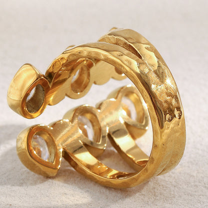 Anello acciaio dorato