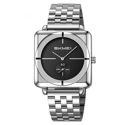 Orologio quadrato acciaio secondi