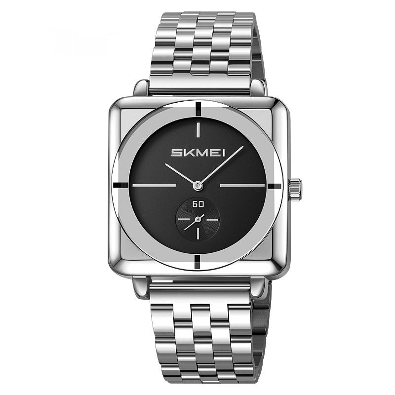 Orologio quadrato acciaio secondi