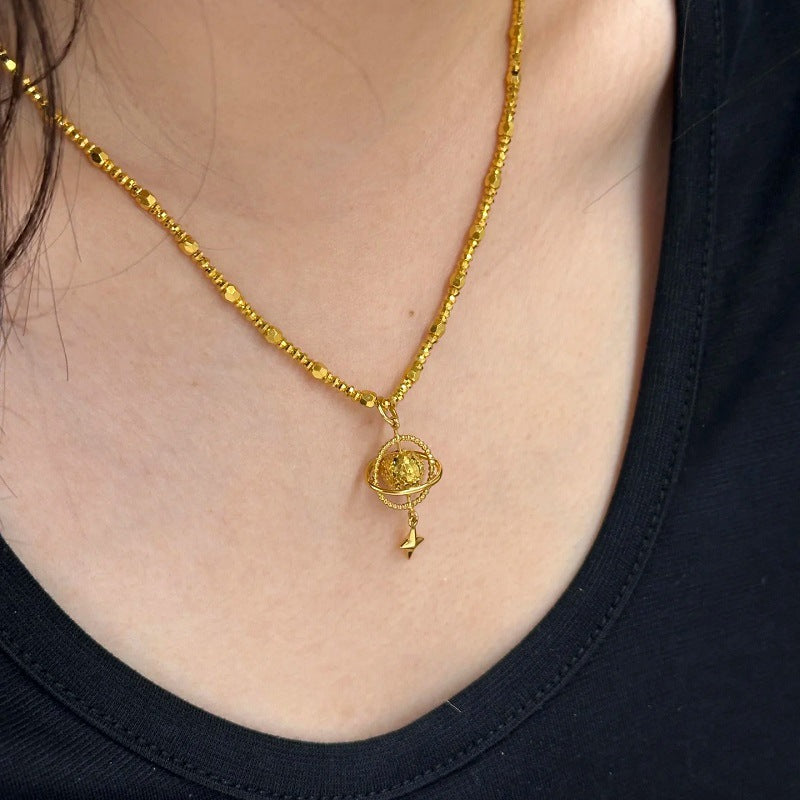 Collana cuore martellata oro