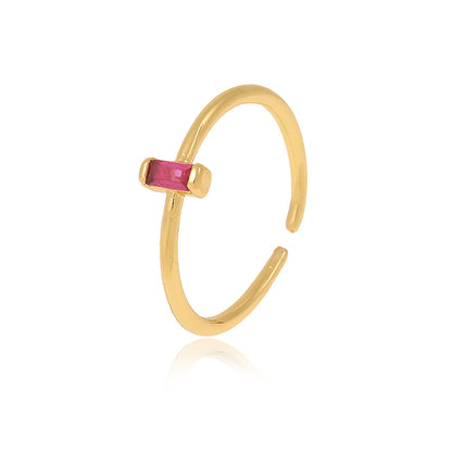 Anello rame rettangolare zirconi