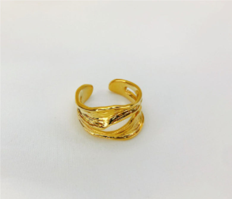 Anello smaltato placcato oro da donna