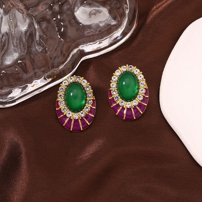 Anello design geometrico verde