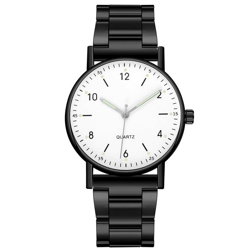 Orologio cinturino acciaio luminoso al quarzo