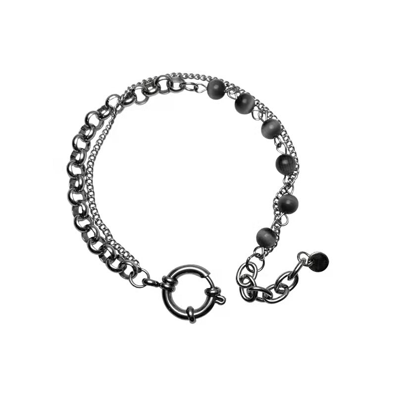 Bracciale opale grigio stratificato