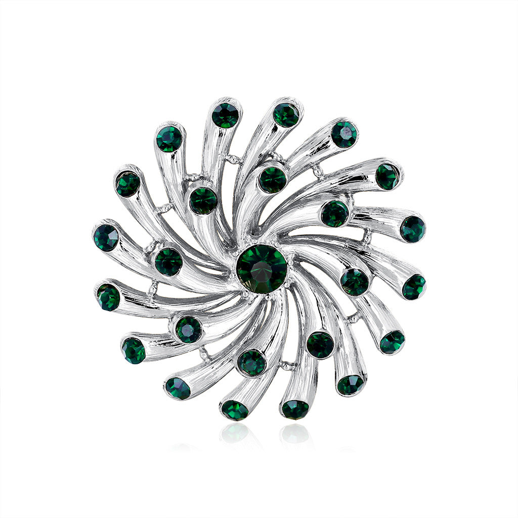 Spilla Fiore Smeraldi