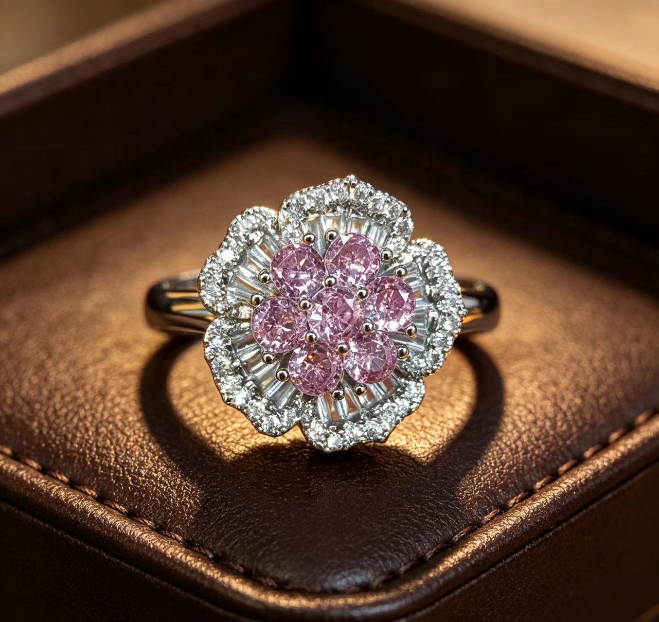 Anello fiore tridimensionale