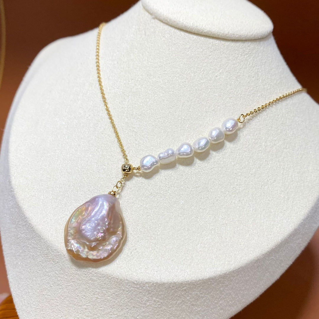 Collana perla barocca regolabile