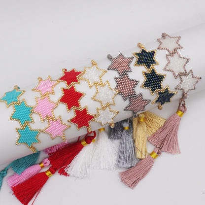 Bracciale bohemien esagonale nappa