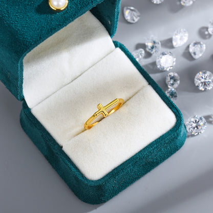 Anello croce dorato