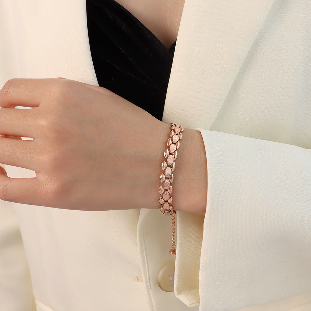 Bracciale titanio oro 18K