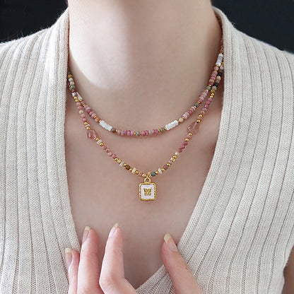 Collana agata rossa gocciolata
