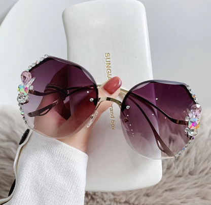 Occhiali da sole con strass resistenti UV