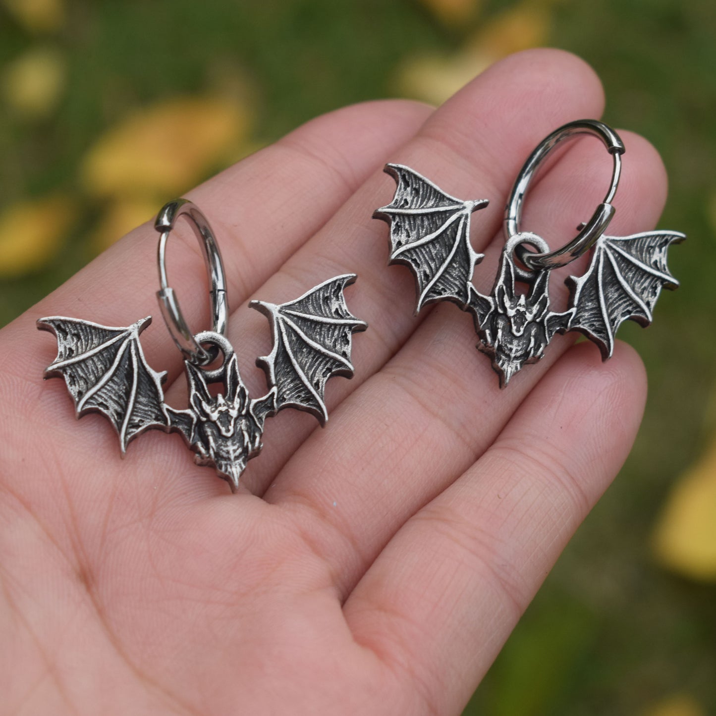 Orecchini pipistrello gotico Halloween