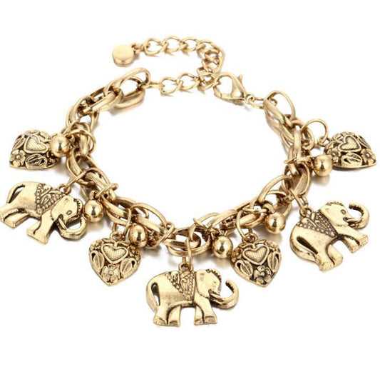 Cavigliera elefante vintage scolpita