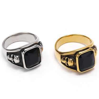Anello uomo retrò con gemme