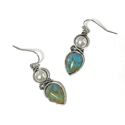 Orecchini goccia pietra blu