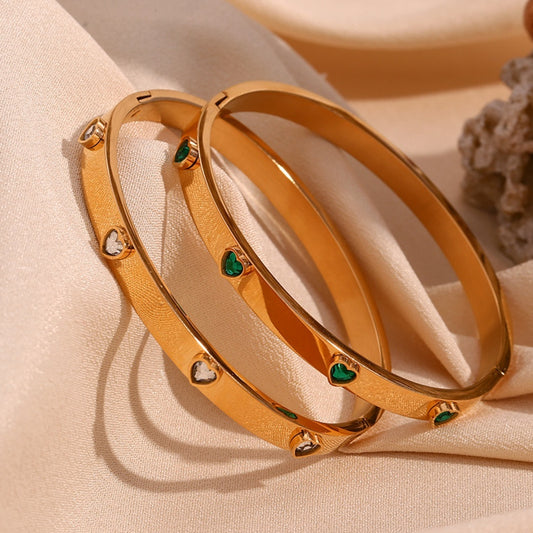 Bracciale cuore pesca micro-intarsiato da donna