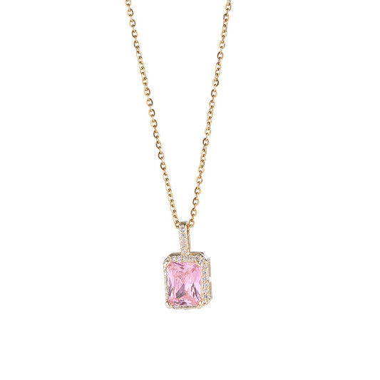Collana ciondolo quadrato arcobaleno