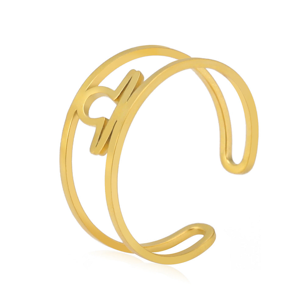 Anello segni zodiacali titanio