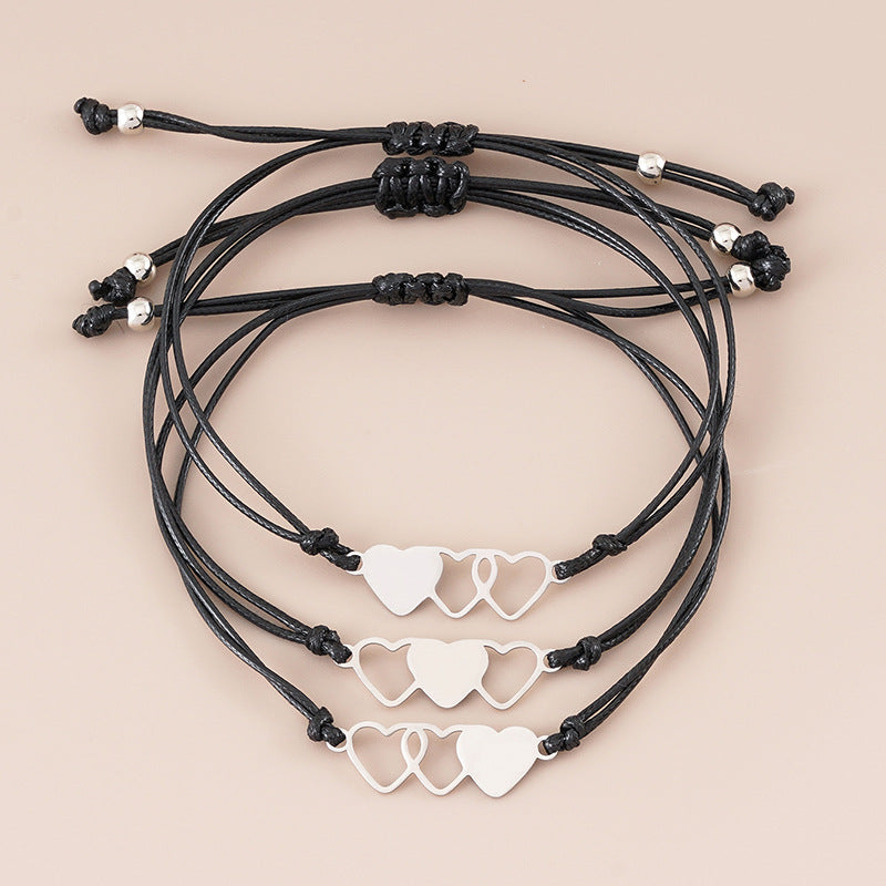 Bracciale intrecciato cuore mamma