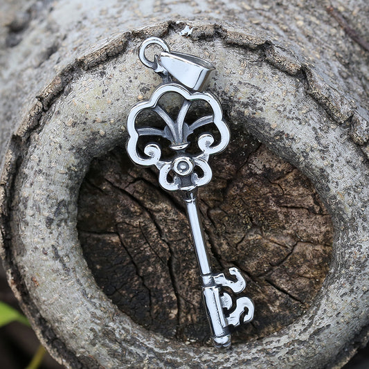 Collana Chiave Corona acciaio inossidabile