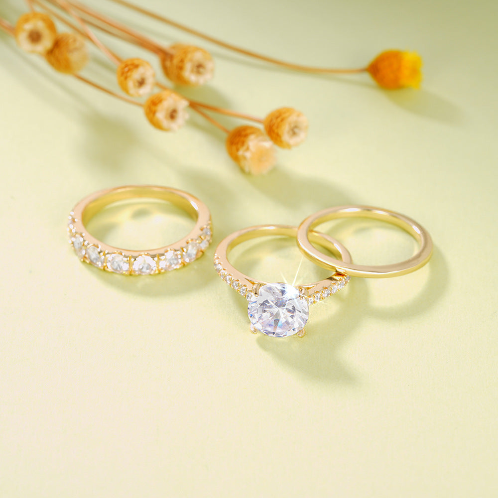 Set 3 anelli zircone diamante