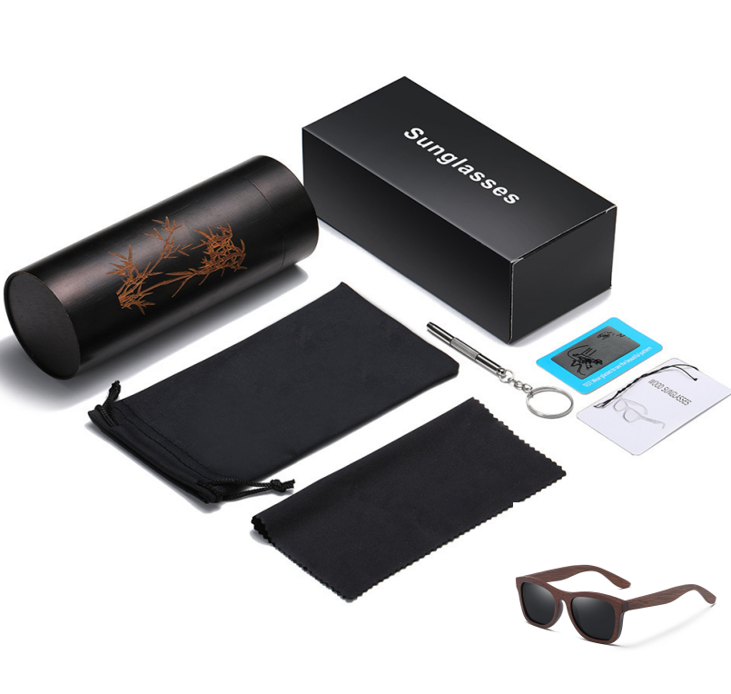 Occhiali da sole bambù polarizzati retrò
