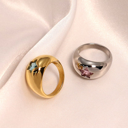 Anello stella zirconi