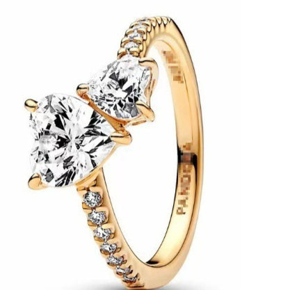 Anello cuore farfalla diamanti