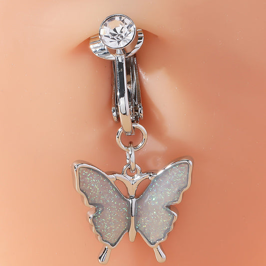 Anello ombelico farfalla senza piercing