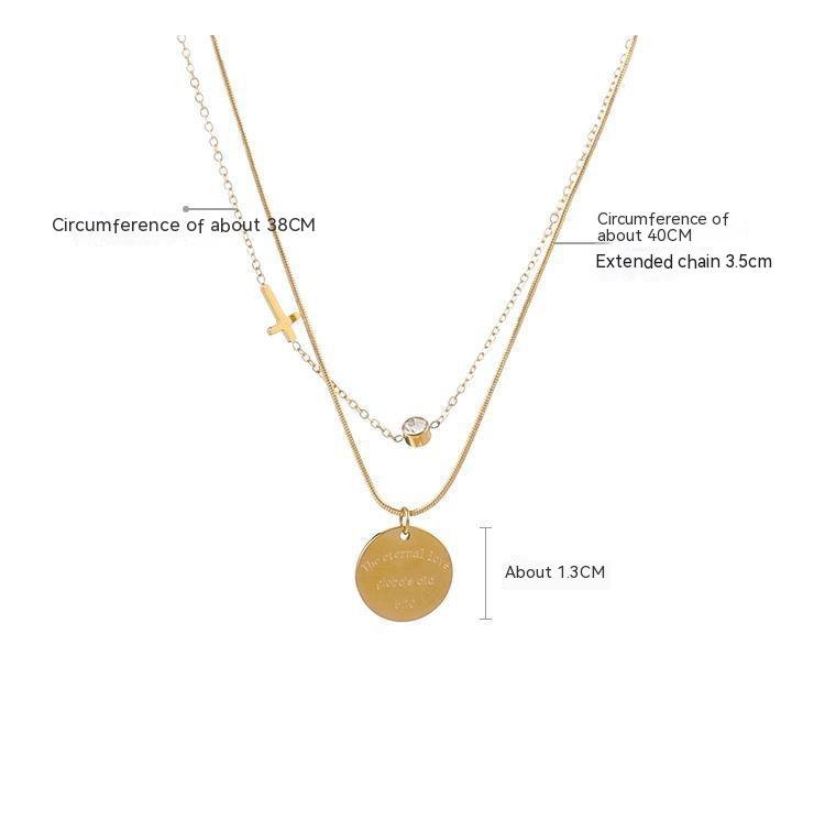 Collana doppio strato titanio con pendente